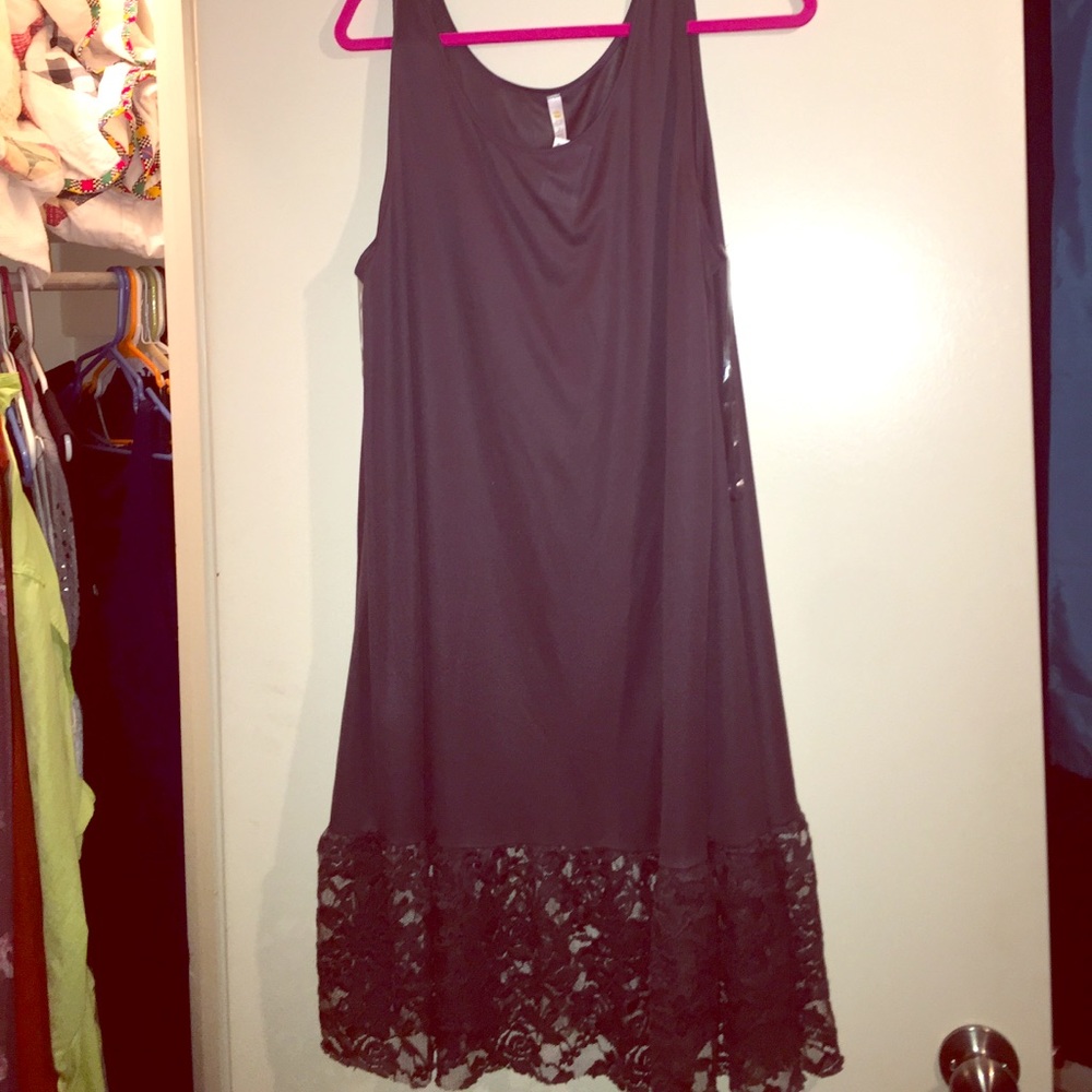 XL dress extender slip dark grey